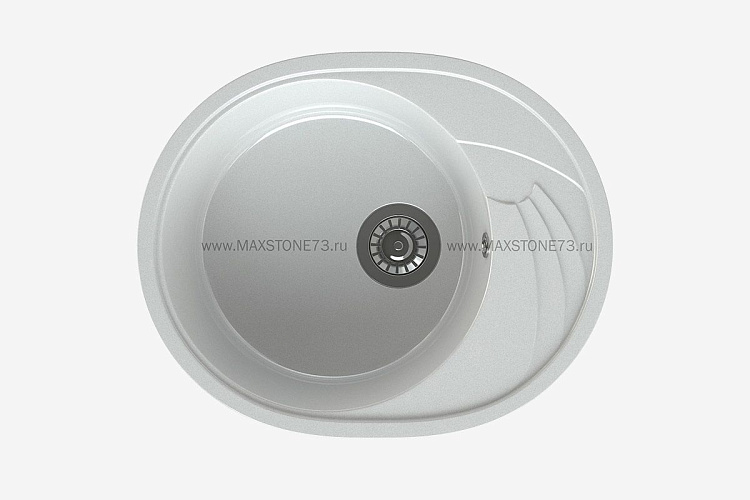 MAXSTONE Мойка глянцевая MS-8 (белый металлик) 570*460*200
